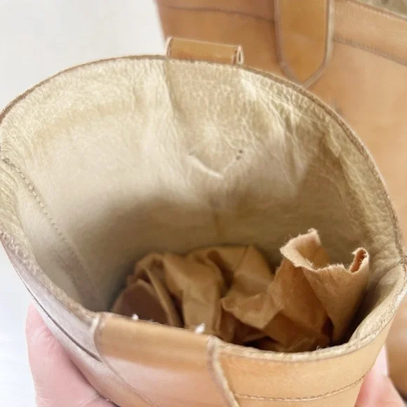 Vintage Gucci Cowboy Western Boots Interlocking GG Logo Tan Beige Size US 6.5 - Picture 11 of 13